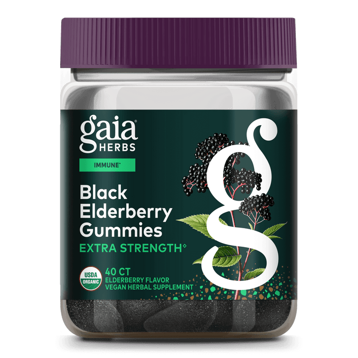 Gaia Black Elderberry Adult Gummies 80 Count