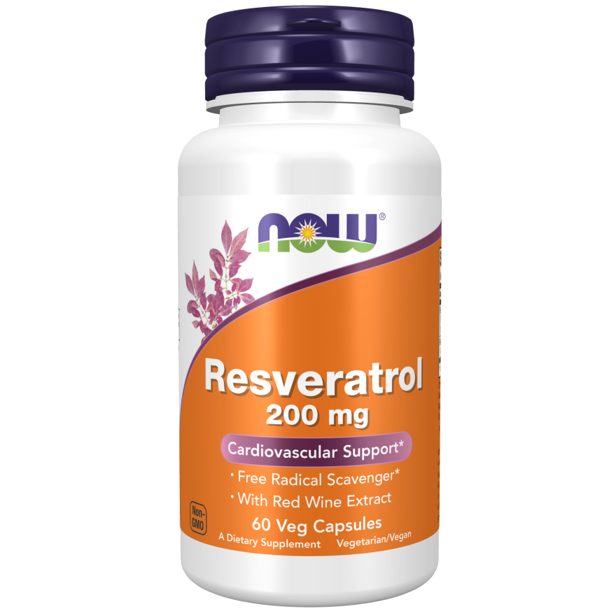 Now Foods Natural Resveratrol 200 mg 60 Vcaps - 3353 - 2 Pack