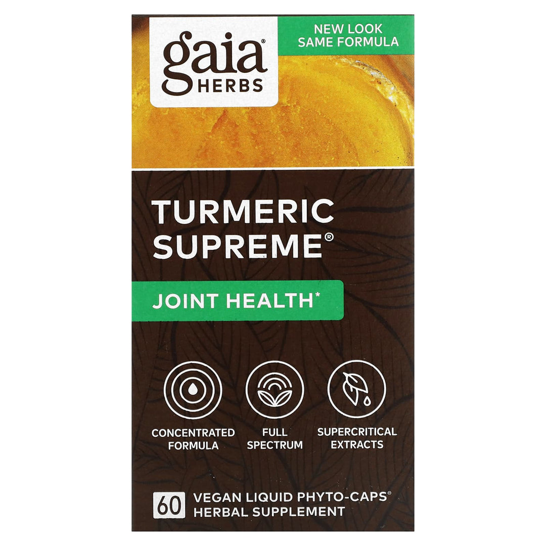 Gaia Herbs - Active Lifestyle - Turmeric Supreme - Joint Health - 60 Vcaps
