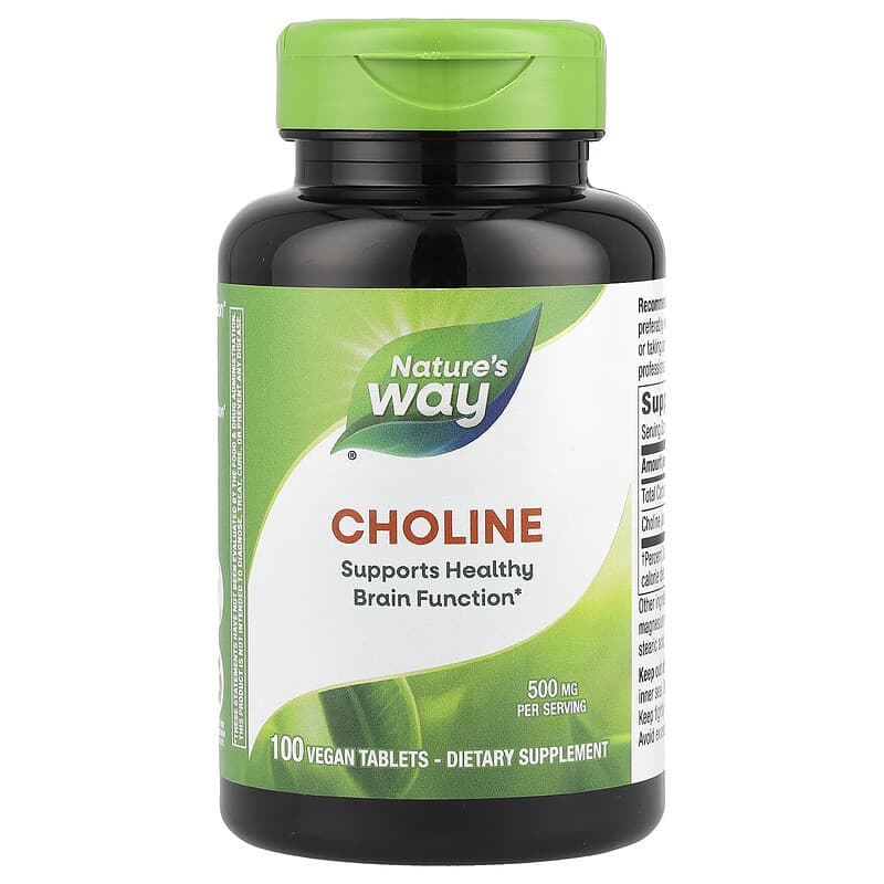 Nature's Way Choline 100 Vegan Tablets - 2 Pack