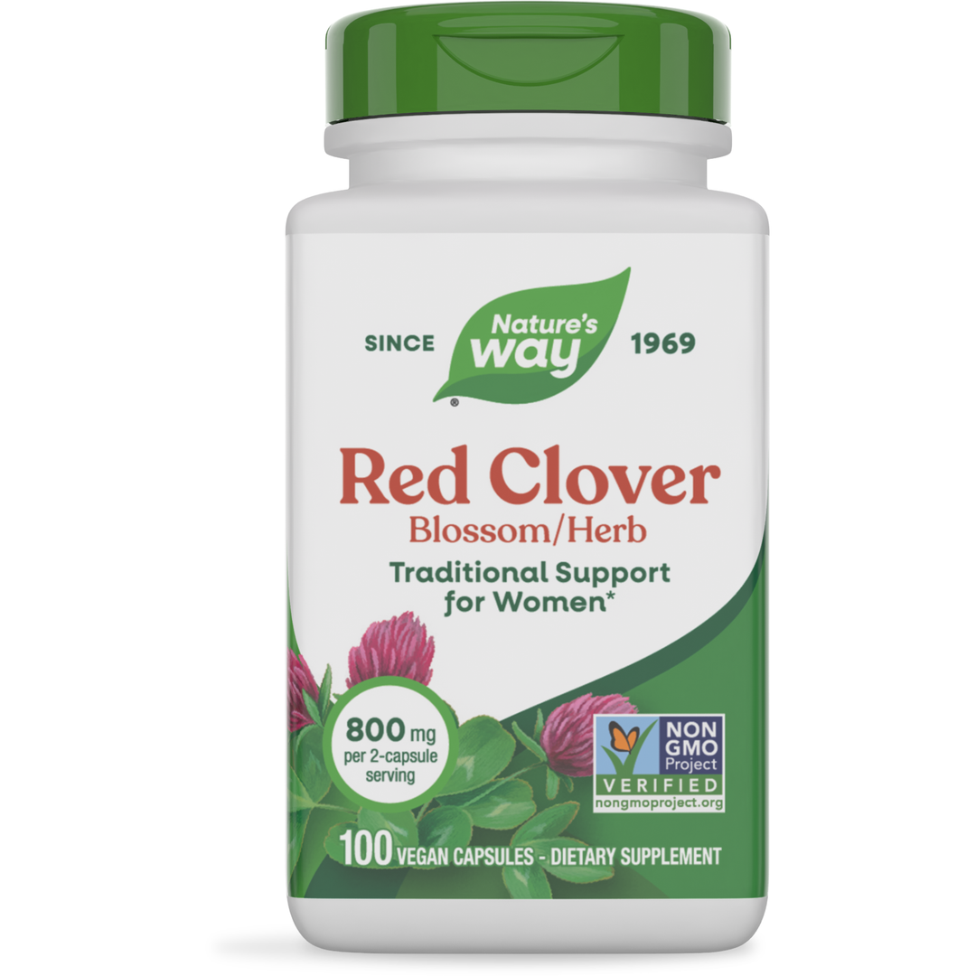 Nature's Way Red Clover Blossoms 100 Vcaps