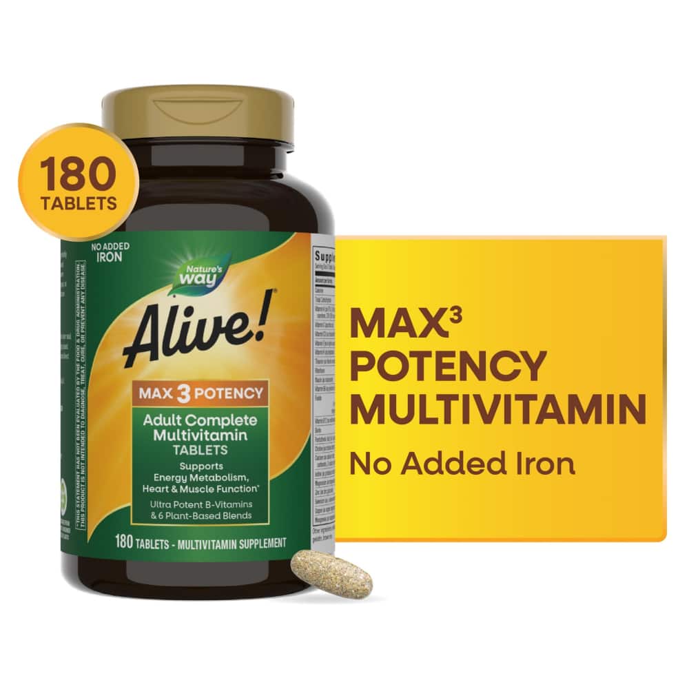 Nature's Way Alive! MAX3 Potency Multivitamin 180 Tablets - 3 Pack