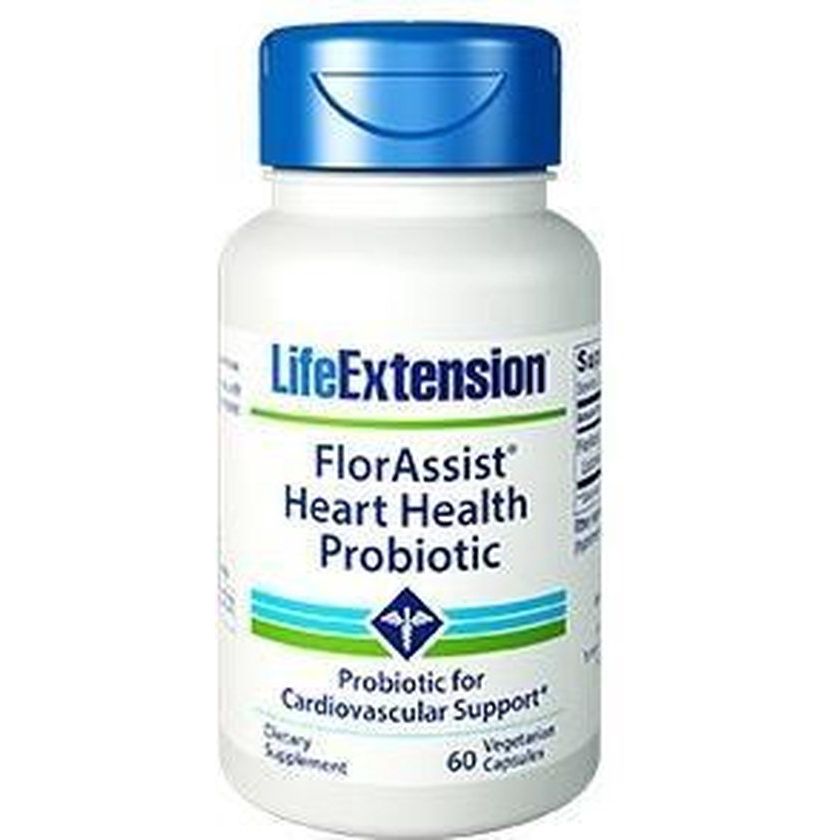 Life Extension FLORASSIST Heart Health - 2.5 Billion CFU Heart Health Support Advanced Probiotics Supplement for Men and Women ? Gluten-Free, Non-GMO, Vegetarian ? 60 Capsules
