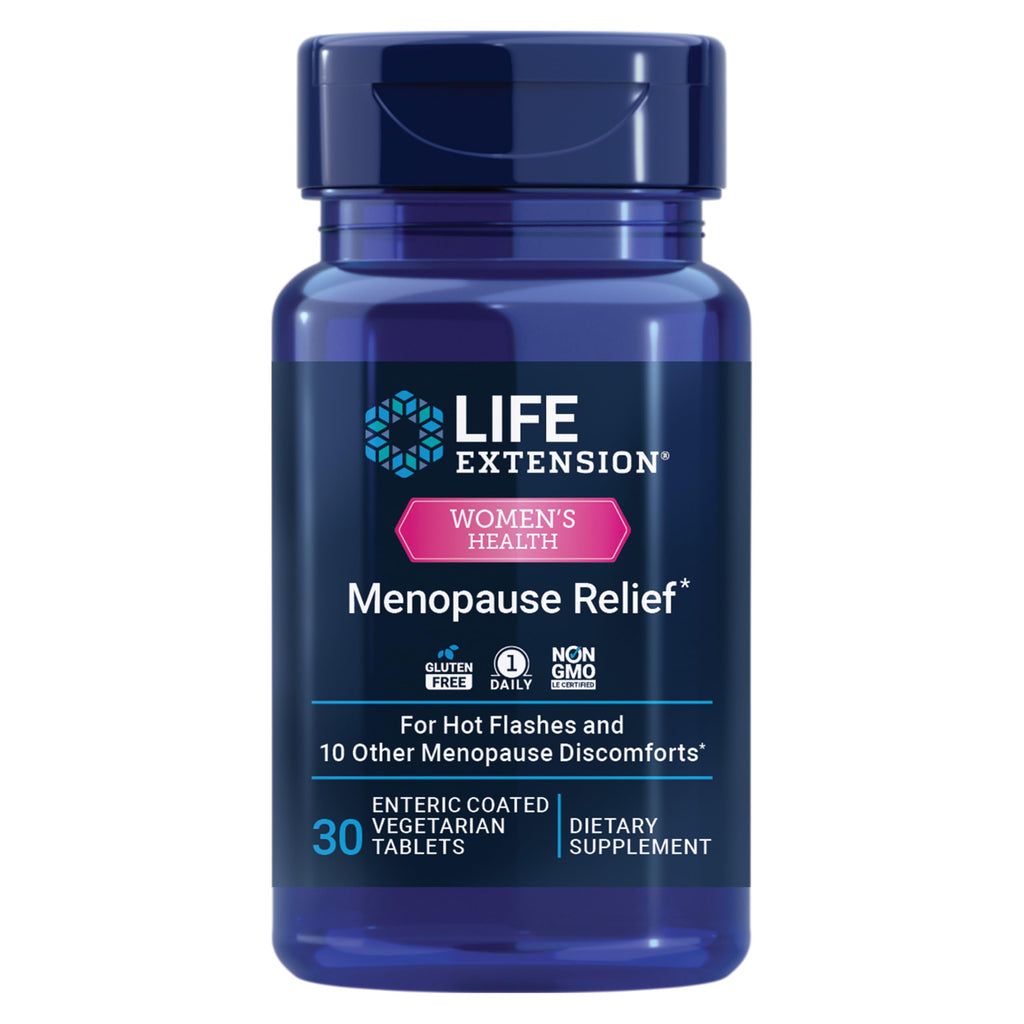 Life Extension Menopause Relief ? Siberian Rhubarb ? Menopause Supplement for Women ? Ease Hot Flashes, Mood Swings, Night Sweats Relief ? Gluten-Free, Non-GMO, Vegetarian ? 30 Tablets