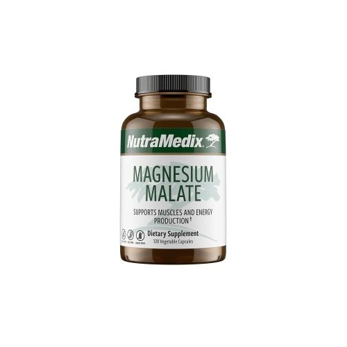 NutraMedix Magnesium Malate 200mg - Bioavailable Energy, Bone Health, Muscle &amp; Joint Support Supplement - Vegan, Non-GMO &amp; Gluten-Free Vitamin and Mineral Support (120 Vegetarian Capsules)