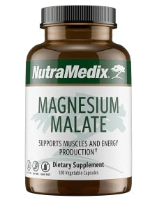 NutraMedix Magnesium Malate 200mg - Bioavailable Energy, Bone Health, Muscle &amp; Joint Support Supplement - Vegan, Non-GMO &amp; Gluten-Free Vitamin and Mineral Support (120 Vegetarian Capsules)
