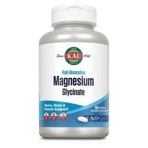KAL Magnesium Glycinate ActivGels 315mg, High Absorption Magnesium Supplement for Muscle, Nerve & Bone Health Support, Non-GMO, Gluten Free, 30 Servings, 90 Softgels