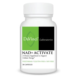 DAVINCI Labs NAD+ Activate - NAD Supplement with Vitamin C & Niacin - Helps Support Brain Health, Cellular Energy & More* - Vegetarian, Gluten-Free & Soy-Free - 30 Capsules
