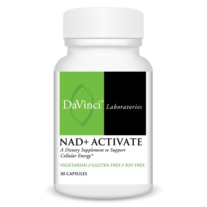 DAVINCI Labs NAD+ Activate - NAD Supplement with Vitamin C & Niacin - Vegetarian, Gluten-Free & Soy-Free - 30 Capsules