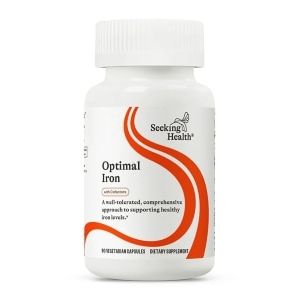 Seeking Health Optimal Iron - Supplement Supports Iron Metabolism & Aids Utilization - Formula with Vitamin C & Riboflavin to Support Absorption - 90 Capsules
