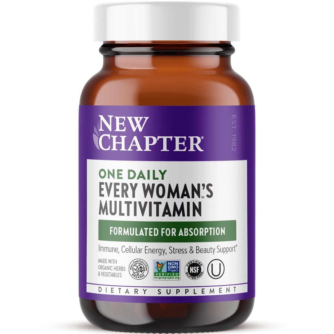 New Chapter Every Woman's One Daily, Women's Multivitamin Fermented with Probiotics + Iron + B Vitamins + Vitamin D3 + Organic Non-GMO Ingredients, 24 Count
