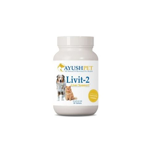 Ayush Herbs Livit-2 Pet Health Supplement, Liver and Gastrointestinal Support, Healthy Skin and Hair, Small or Large Animal, Young or Senior Pet, 90 Tablets