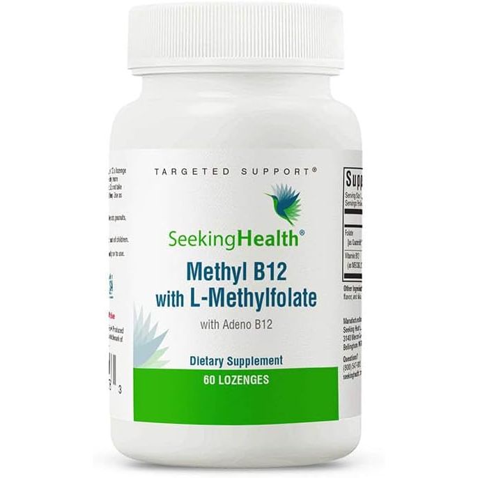 Seeking Health Methyl B12 with L-Methylfolate - MTHFR Support Supplement - Methylation Support Supplement - Lozenges to Support Brain Health & Energy - 60 Lozenges