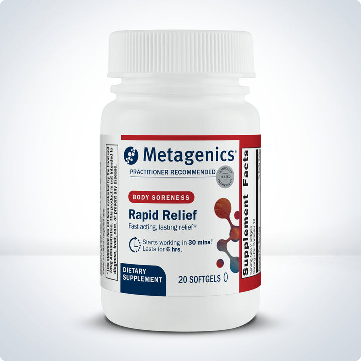 Metagenics Rapid Relief - Herbal Supplement for Occasional Discomfort in The Back, Joints &amp; Muscles* - Includes Turmeric &amp; Boswellia Extract - 60 Softgels