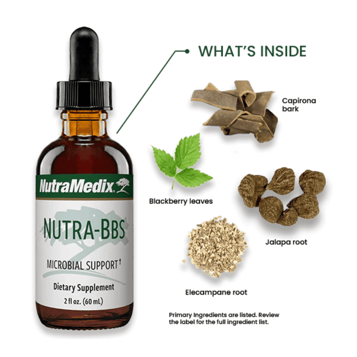 Nutramedix Nutra BBS - Liquid Herbal Supplement for Digestive &amp; Immune Support - Elecampane Root &amp; BlackBerry Leaves Extract for Gut Health - Immunity Booster Supplement (60mL)