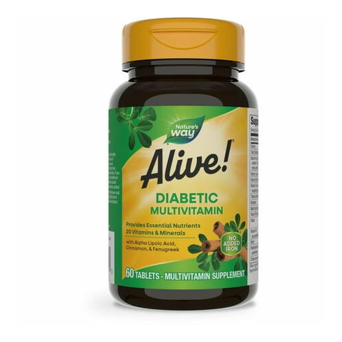 Alive! Diabetic Multivitamin Nutritional B-Vitamins Unisex 60ct
