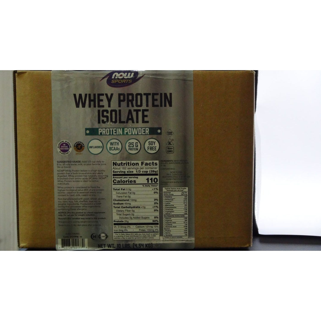 NOW Foods Sports Nutrition, Whey Protein Isolate, 25 g With BCAAs, Creamy Vanilla Powder, 5-Pound