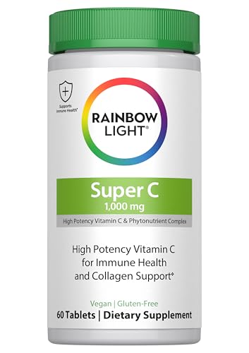 Rainbow Light Viamin C 1,000mg | 60 Tablets | High Potency, Super C &amp; Phytonutrient Complex | Immune Health &amp; Collagen Support | Vegan Supplement