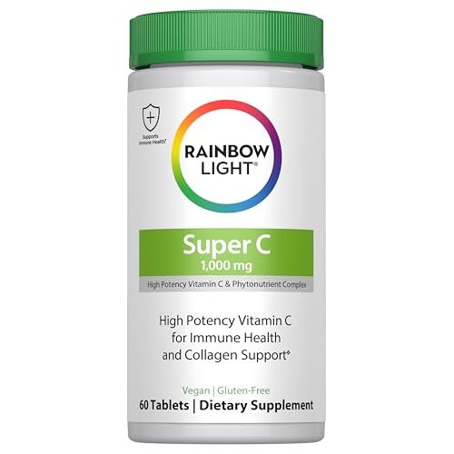 Rainbow Light Viamin C 1,000mg | 60 Tablets | High Potency, Super C &amp; Phytonutrient Complex | Immune Health &amp; Collagen Support | Vegan Supplement