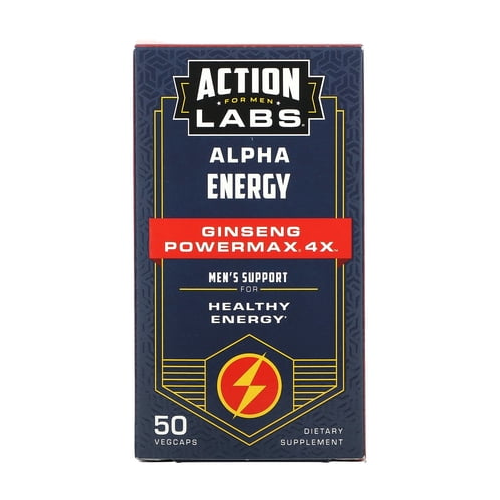 Alpha Energy Ginseng Powermax 4x Men s Support 50 VegCaps Action Labs