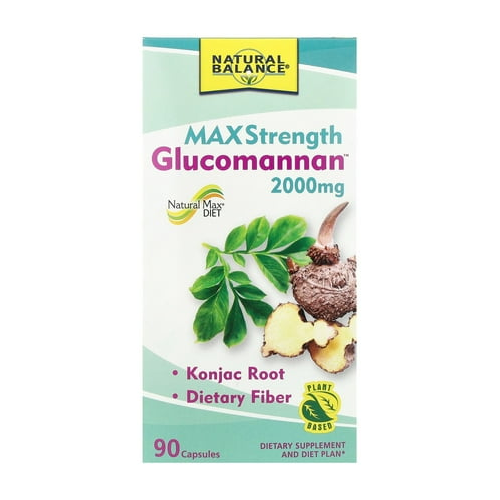 Natural Balance Glucomannan Maximum Strength 2 000 mg 90 Capsules (666 mg per Capsule)