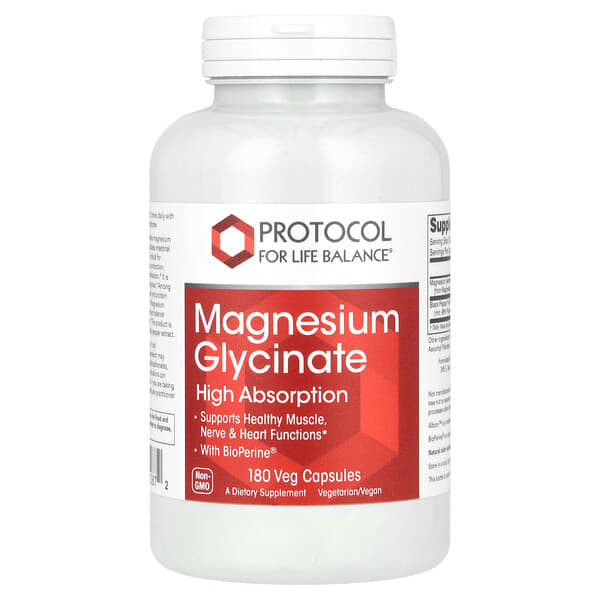 PROTOCOL FOR LIFE BALANCE Magnesium GLYCINATE HIGH Absorption 180 VCAPS