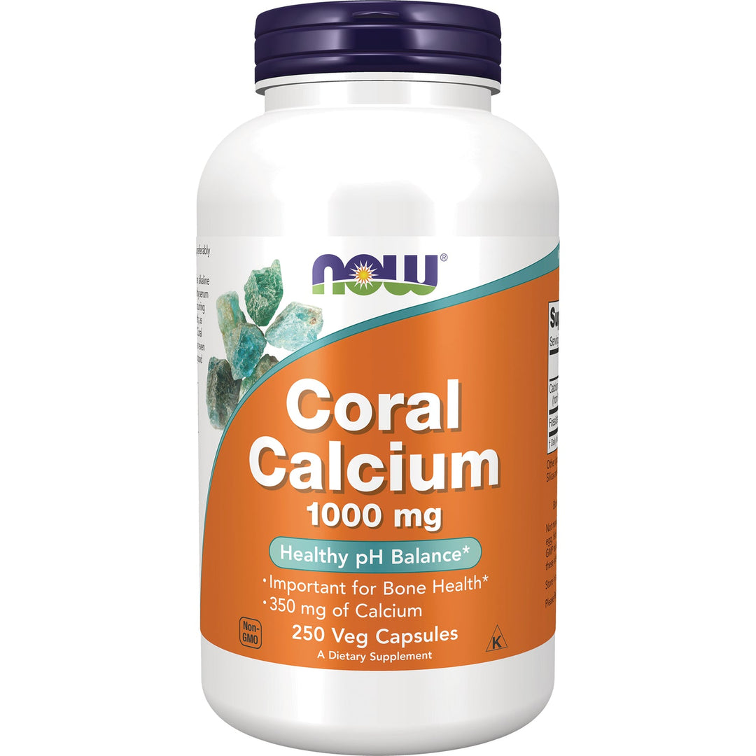 NOW Coral Calcium 1000mg, 100 Capsules (Pack of 2)