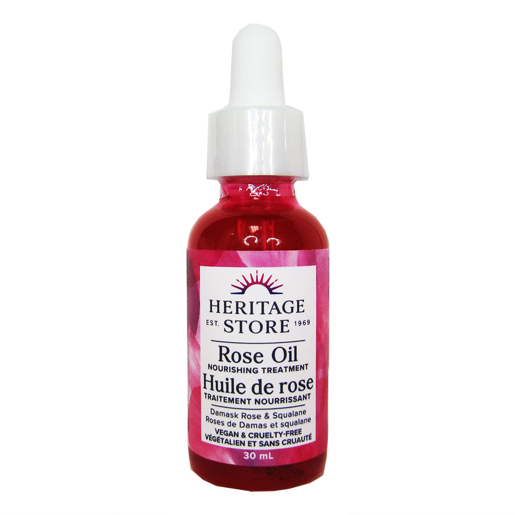 Heritage Store Rose Oil Nourishing Treatment, Hydrating Face Oil, 1 oz