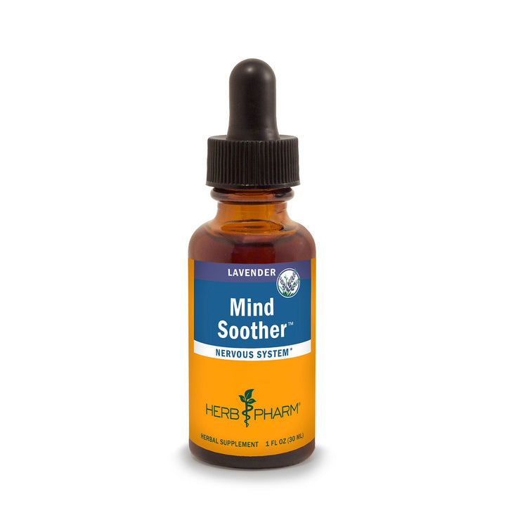 Herb Pharm Mind Soother: Lavender Liquid Herbal Formula with Noble Kava &amp; Lavender Essential Oil for Nervous System Support, Calming &amp; Relaxing, Vegan, Gluten-Free, Non-GMO, Up to 6 Week Supply, 2 oz*