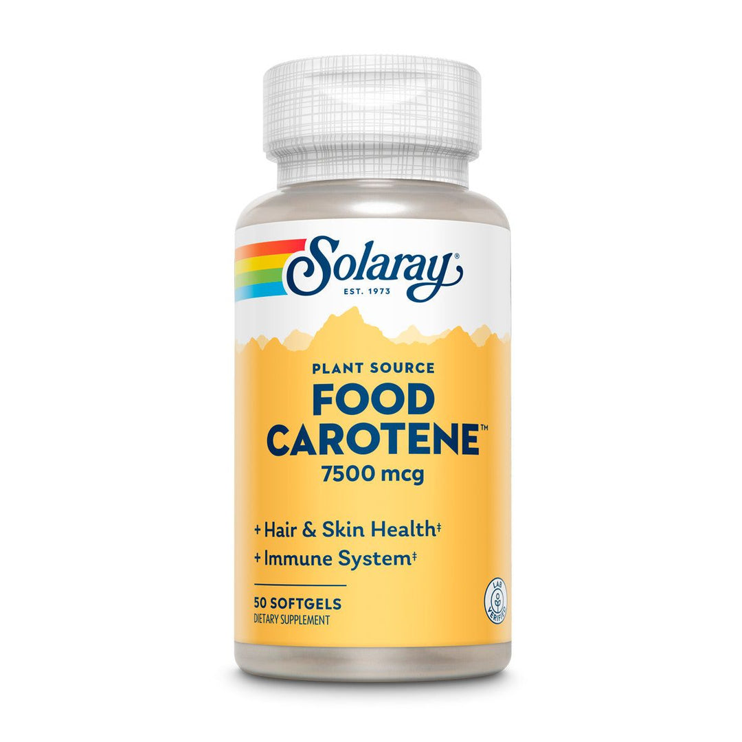 Solaray Food Carotene, Vitamin A As Beta Carotene 7500mcg / 100ct