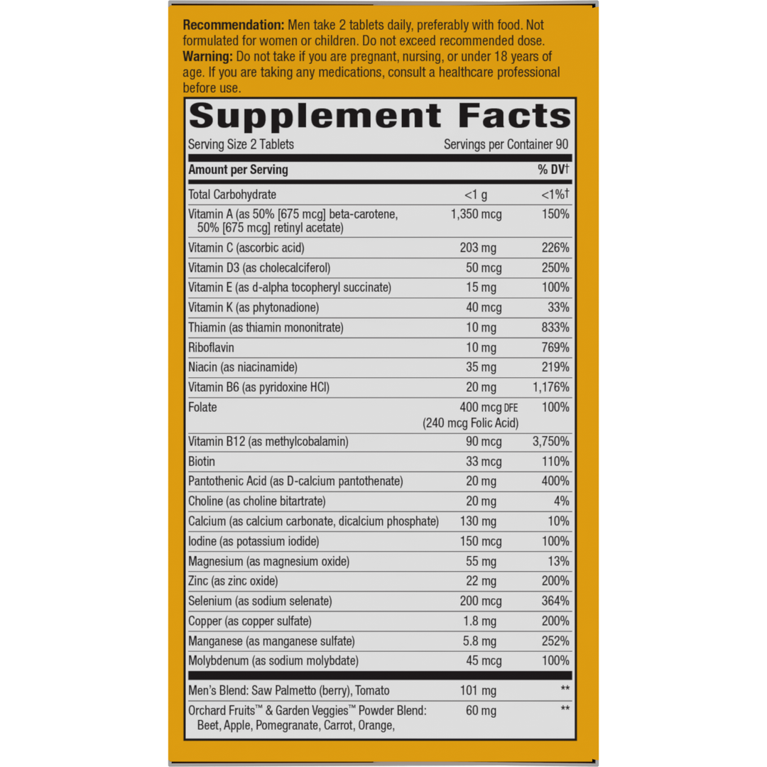 Alive! Men's 50+ Ultra Minis Multivitamin / 180 tablets By Nature's Way / Integrated Therapeutics