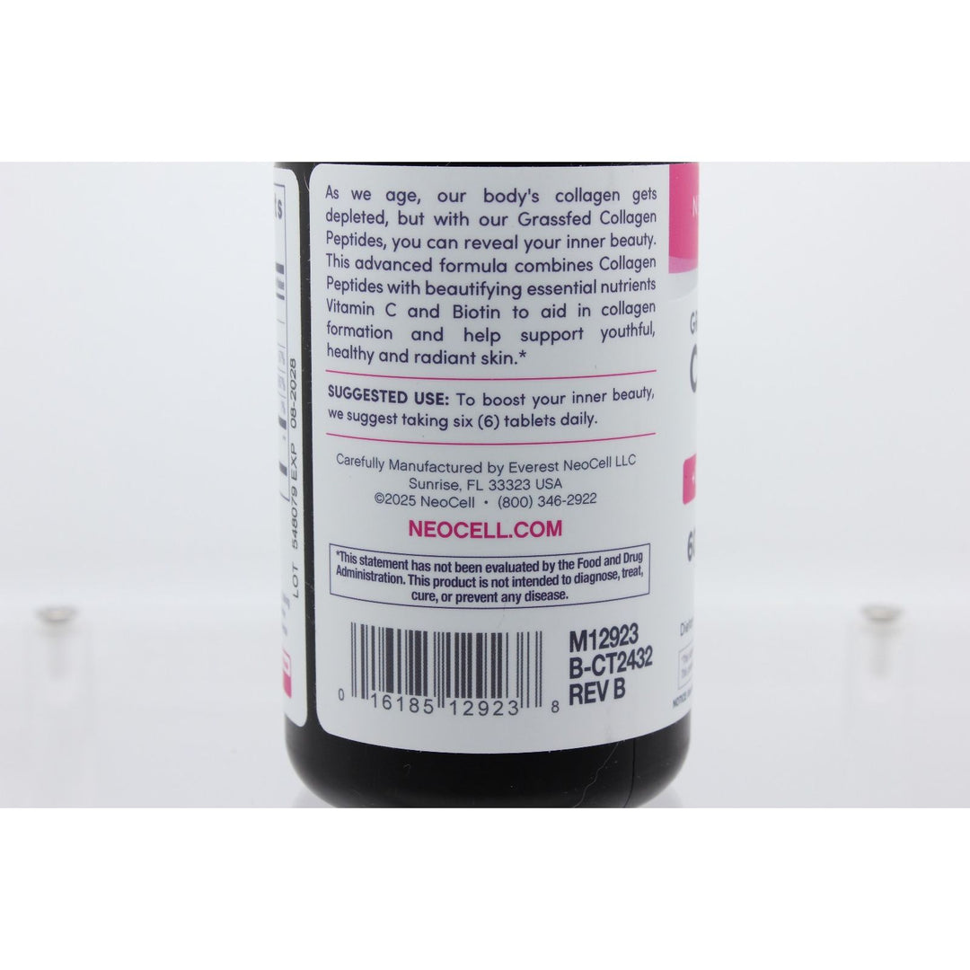 NeoCell Grassfed Collagen Peptides + Vitamin C - 120 Caplets