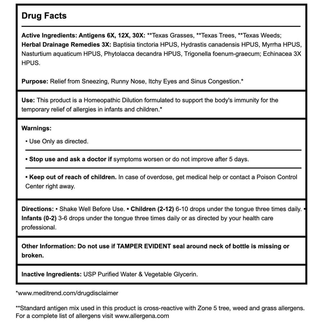 PROGENA - Allergena Texas Trees for Kids (1 Fl Ounce) - The Oasis of Health