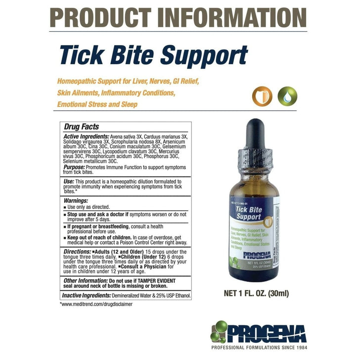 PROGENA - Tick Bite Support (1 FL Ounce) - The Oasis of Health