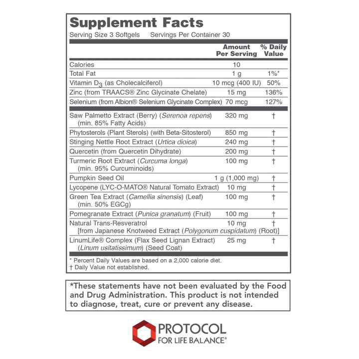 Protocol For Life Balance Clinical Strength Prostate - B 90 Softgels - The Oasis of Health