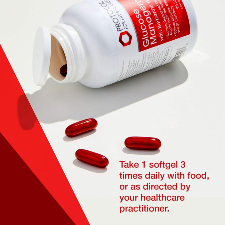 Protocol for Life Balance Glucose Management with Berberine HCL 90 Softgels - P4600 - The Oasis of Health