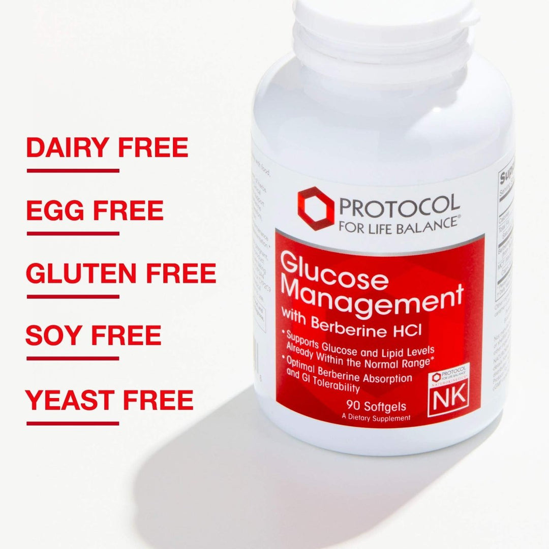 Protocol for Life Balance Glucose Management with Berberine HCL 90 Softgels - P4600 - The Oasis of Health