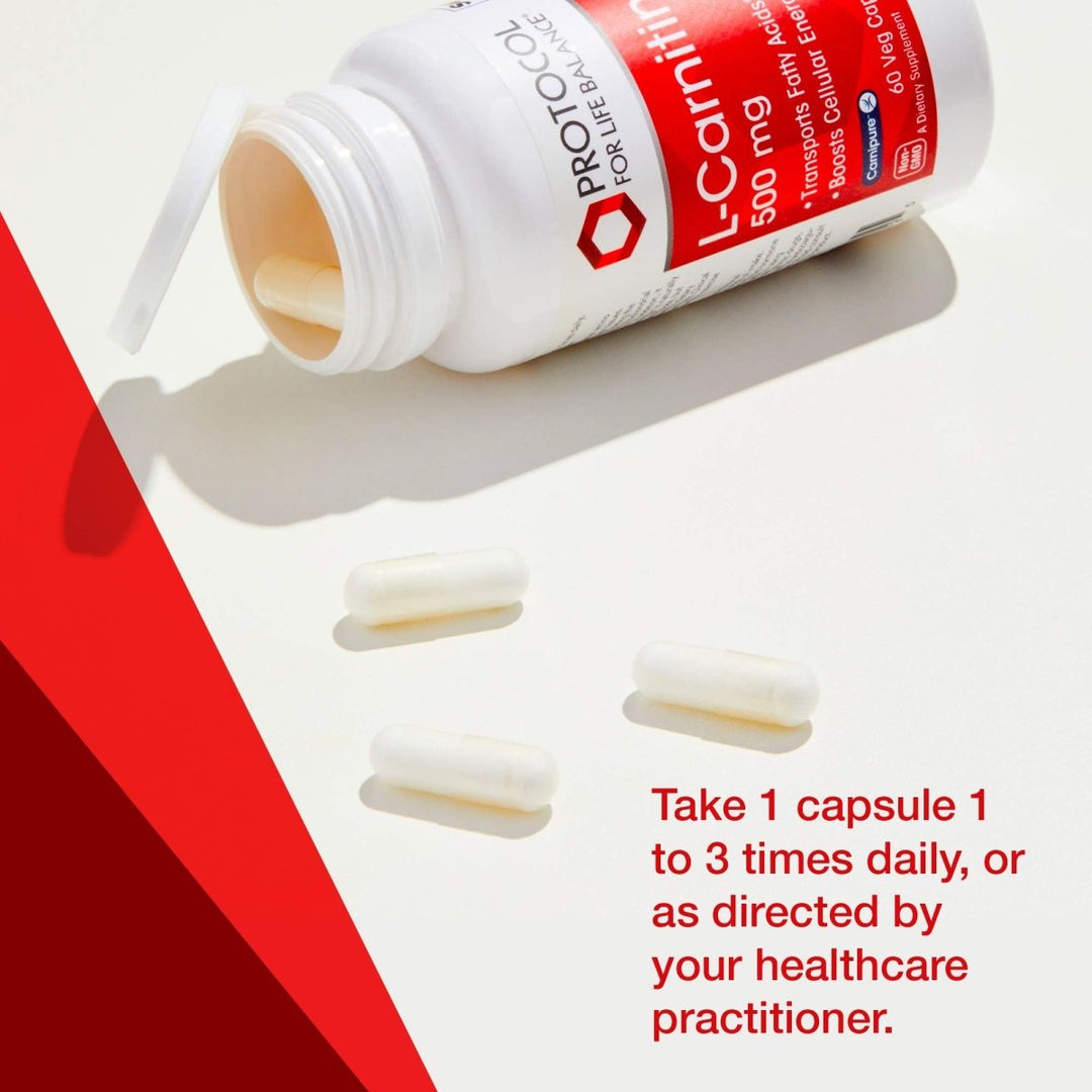 Protocol For Life Balance L - Carnitine 500 Mg 60 Vcaps - P0072 - The Oasis of Health
