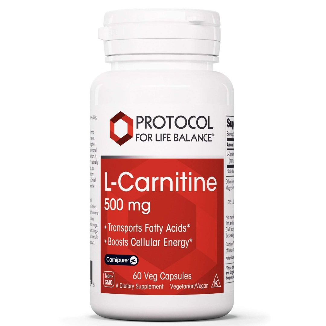 Protocol For Life Balance L - Carnitine 500 Mg 60 Vcaps - P0072 - The Oasis of Health