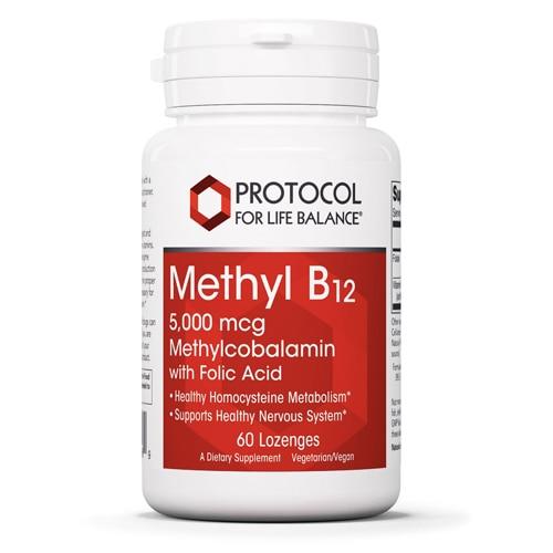 Protocol For Life Balance Methyl B12 5,000 mcg + Folic Acid 60 Lozenges - P0496 - The Oasis of Health