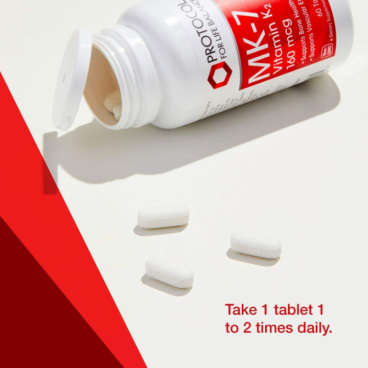 Protocol For Life Balance MK - 7 Vitamin K2 160 mcg 60 Tablets - P0993 - The Oasis of Health