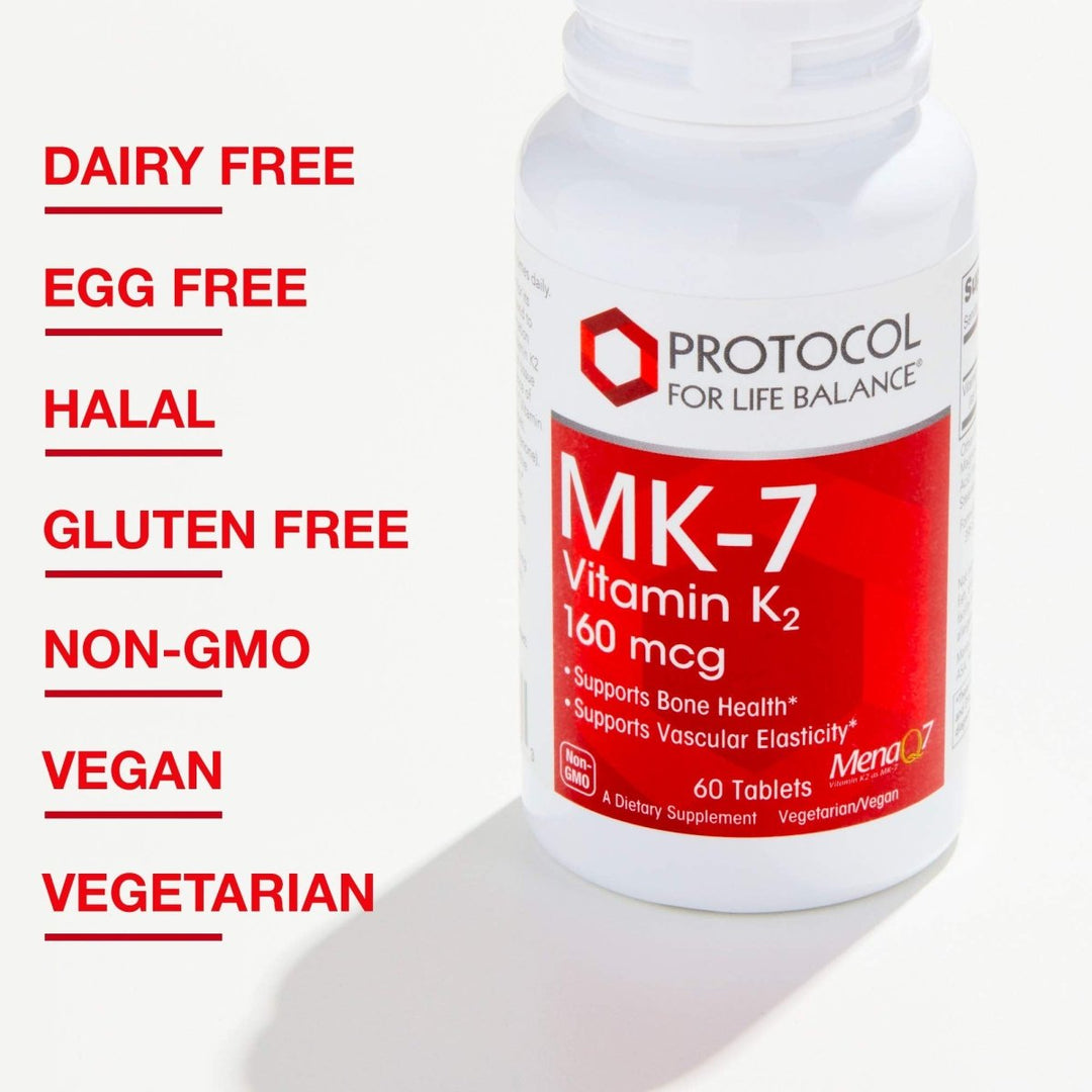 Protocol For Life Balance MK - 7 Vitamin K2 160 mcg 60 Tablets - P0993 - The Oasis of Health