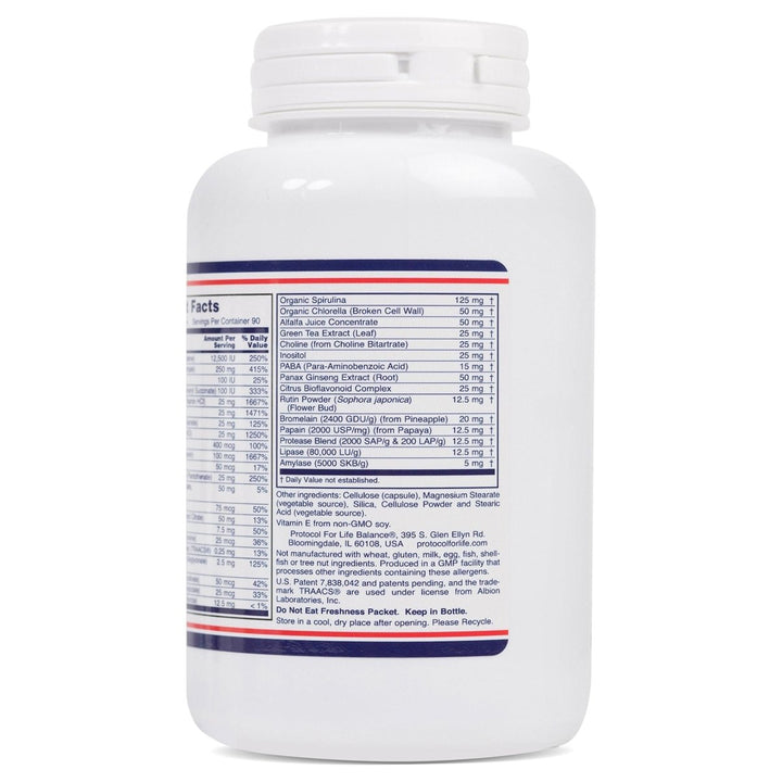 Protocol For Life Balance Ortho Multi Greens Iron - Free 180 Vcaps - P3788 - The Oasis of Health