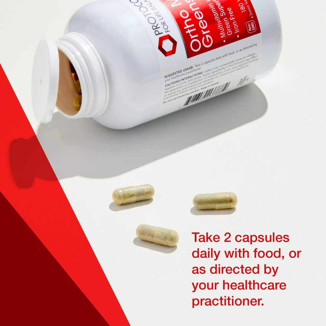 Protocol For Life Balance Ortho Multi Greens Iron - Free 180 Vcaps - P3788 - The Oasis of Health