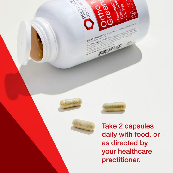 Protocol For Life Balance Ortho Multi Greens Iron - Free 180 Vcaps - P3788 - The Oasis of Health