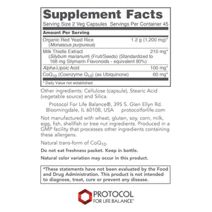 Protocol for Life Balance Red Yeast Rice Plus 600mg 90 Vcaps - P3321 - The Oasis of Health