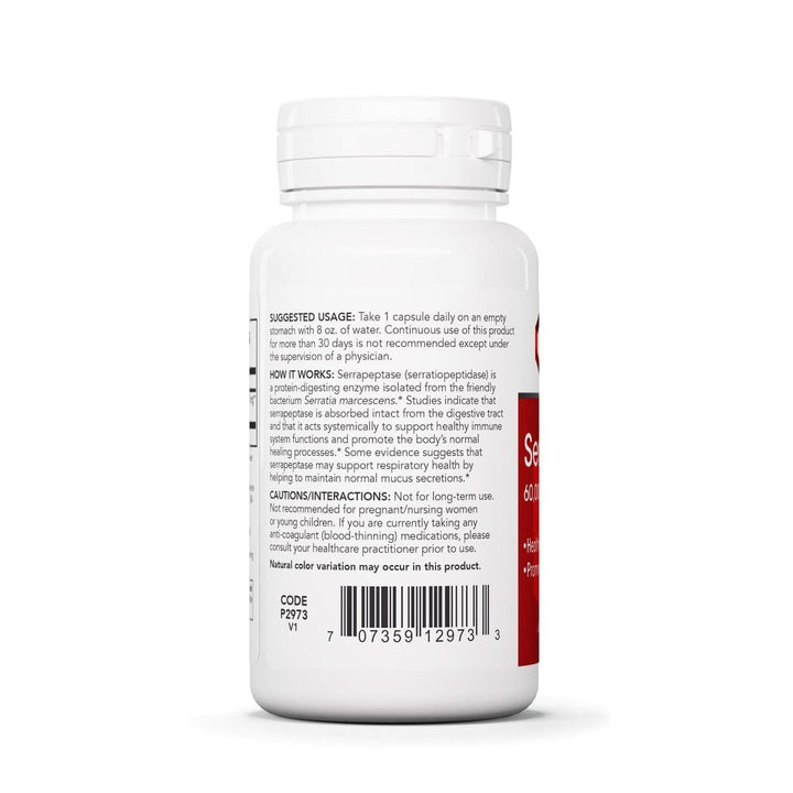 PROTOCOL FOR LIFE BALANCE Serrapeptase - Digestive Enzyme Capsule - 60,000 Units Activity - Support Respiratory Health - Immune Support Supplement - 60 Veg Caps - The Oasis of Health