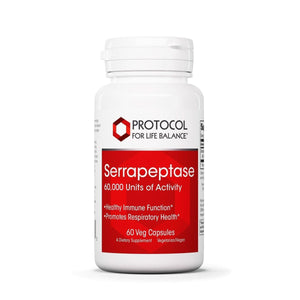 PROTOCOL FOR LIFE BALANCE Serrapeptase - Digestive Enzyme Capsule - 60,000 Units Activity - Support Respiratory Health - Immune Support Supplement - 60 Veg Caps - The Oasis of Health