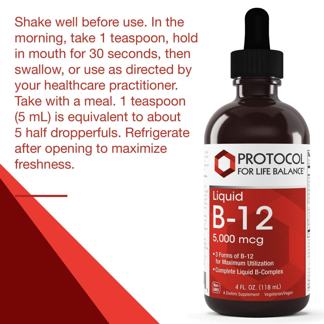 Protocol For Life Balance Vitamin B - 12 5000mcg Liquid 4oz - The Oasis of Health