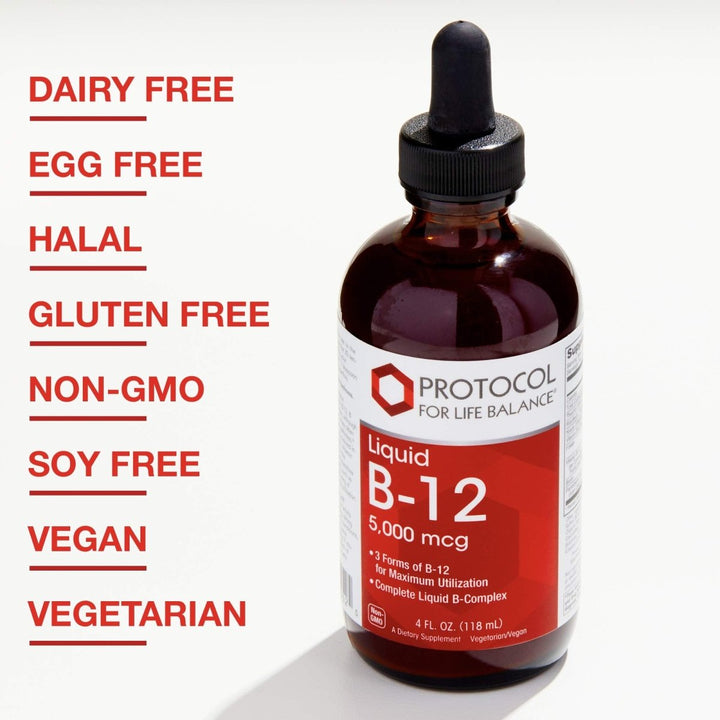 Protocol For Life Balance Vitamin B - 12 5000mcg Liquid 4oz - The Oasis of Health